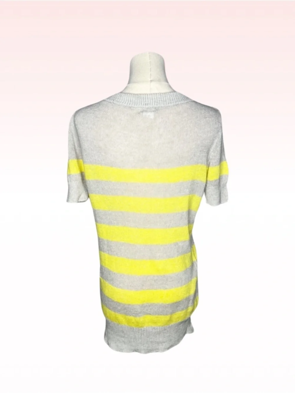 J.Crew Gray & Yellow Striped Top (Sz S)